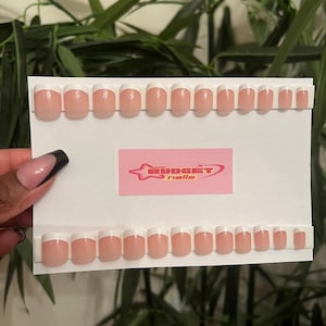 Mini French Nails|Gel Nails|Date Night|square nails|Nude Nails|Press on nails Short|Square nails|Ready to Ship nails|20 piece press on nails