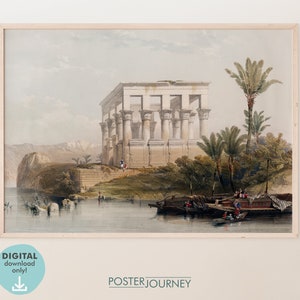 Philae Temple Egypt | Ancient Egypt | Egypt Art Print | Vintage Illustration | Printable Wall Art | Vintage Poster | DIGITAL Download
