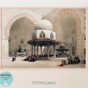 Mosque in Cairo Egypt | Ancient Egypt | Egypt Art Print | Vintage Illustration | Printable Wall Art | Vintage Poster | DIGITAL Download