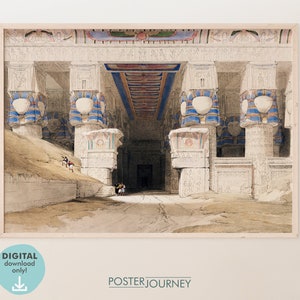 Dendera Temple Egypt | Ancient Egypt | Egypt Art Print | Vintage Illustration | Printable Wall Art | Vintage Poster | DIGITAL Download