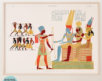 Painting from the Great Speos | Hieroglyph | Ancient Egypt | Vintage Illustration | Printable Wall Art | Vintage Poster | DIGITAL Download