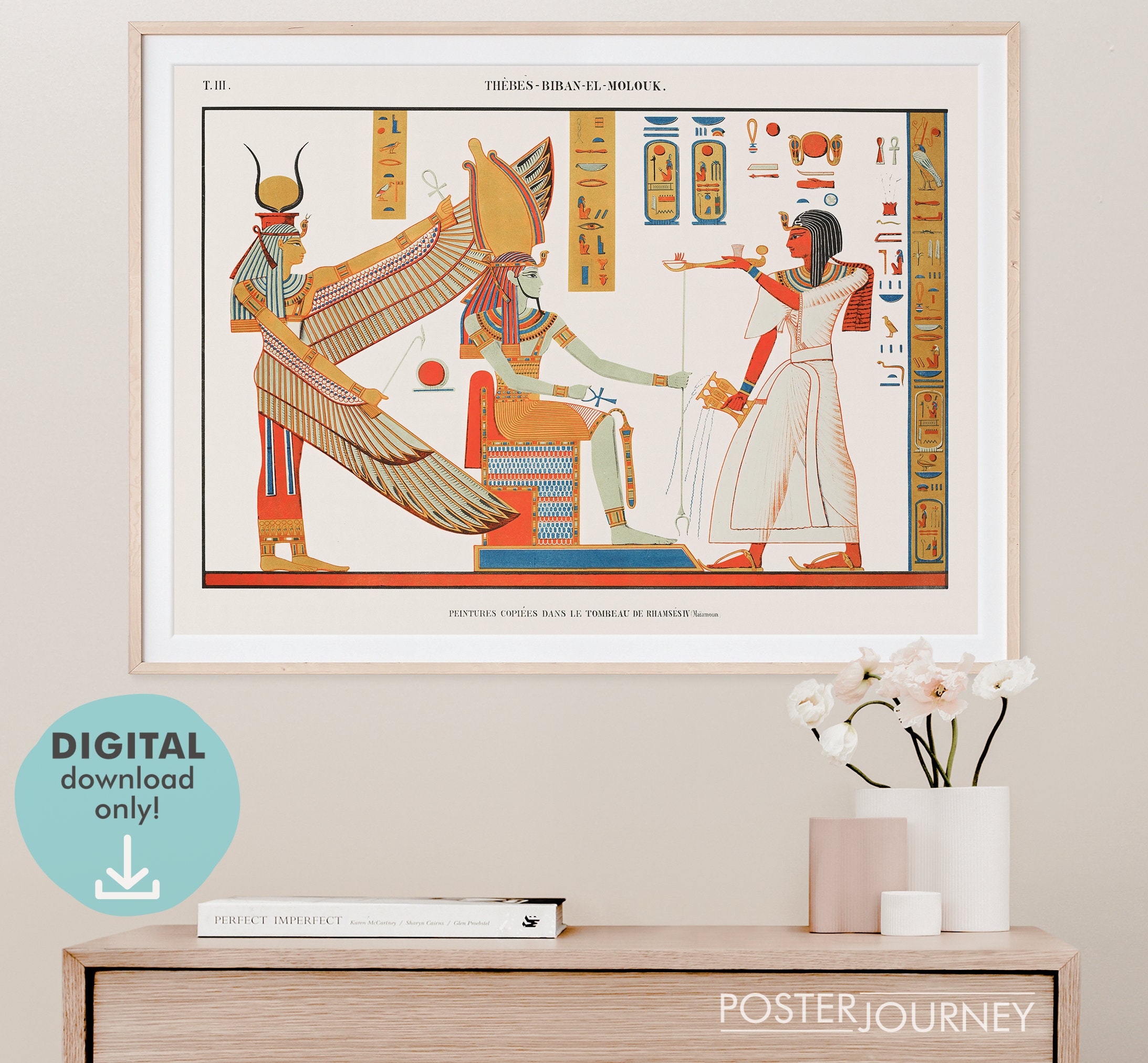 Ancient Egypt Wall Art Bundle of Portraits & Hieroglyphs, Gallery Set ...
