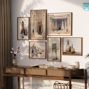 Ancient Egypt Landmarks Poster Bundle, Gallery Wall Set of 6 Prints ...