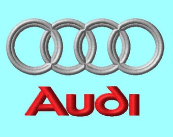 Audi Car Logo Embroidery Design: 3.5 inch (DST PES EXP VP3 Files) (Digital Download