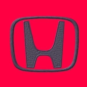 May include: A black and white Honda logo on a red background.