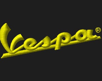 Vespa Motorcycle Logo Embroidery Design (3 in) - DST PES JEF Formats