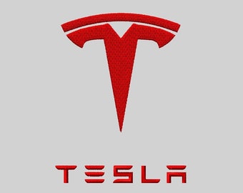 TESLA 3IN Car Logo | Digitized Embroidery Design in dst dsb pes jef sew xxx hus u?? vp3 File Format