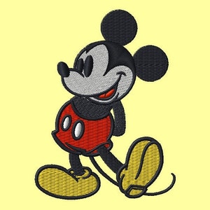Desenho de bordado do Mickey Mouse: clássico de 4 polegadas (arquivo digital)