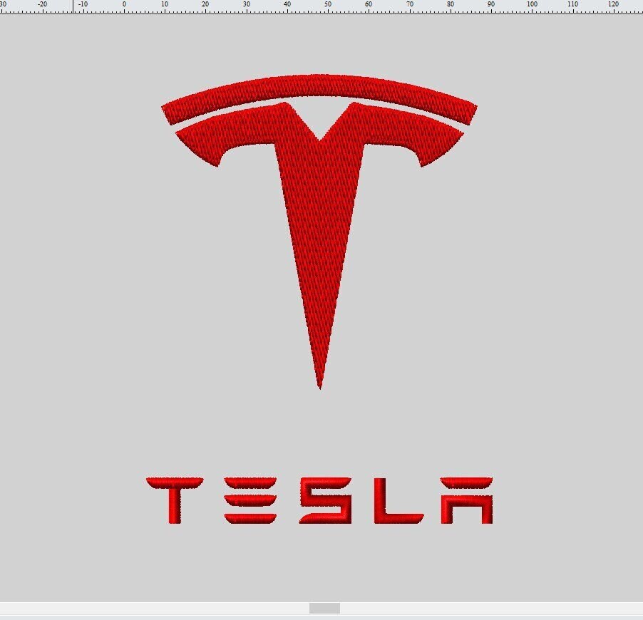 TESLA 3IN Car Logo Digitized Embroidery Design in Dst Dsb Pes Jef Sew ...