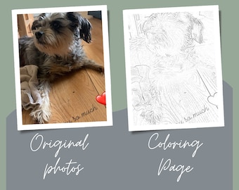 Make Your Own Coloring Pages from Photos- 10 photos -downloadable