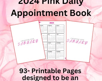 Empowering Mother&#39;s Focused Pink Daily Appointment Book- Printable
