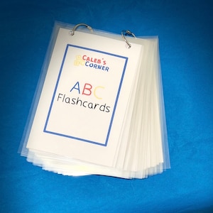 Cartões flash com alfabeto laminado de bolso