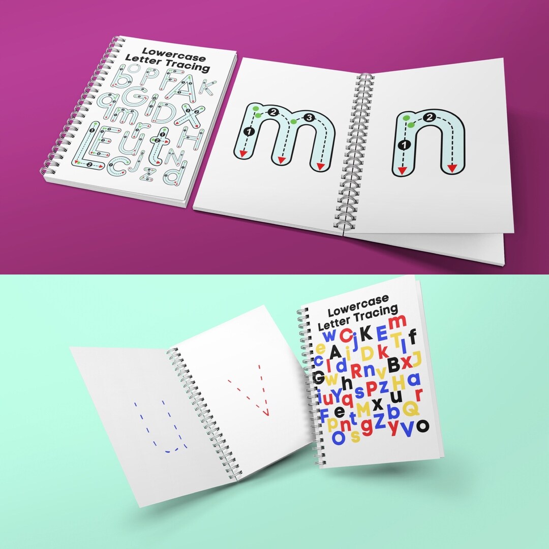 2 in 1 Dry Erase Tracing Notebook Lowercase Letters Only Markers and