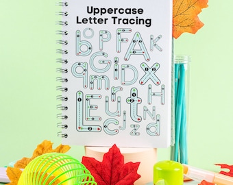 Uppercase Letters Dry-Erase Level 1 tracing book  - markers and cleaning cloth included- 18m+
