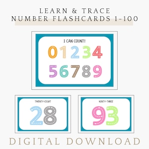 Printable 0-100 Number Flashcards