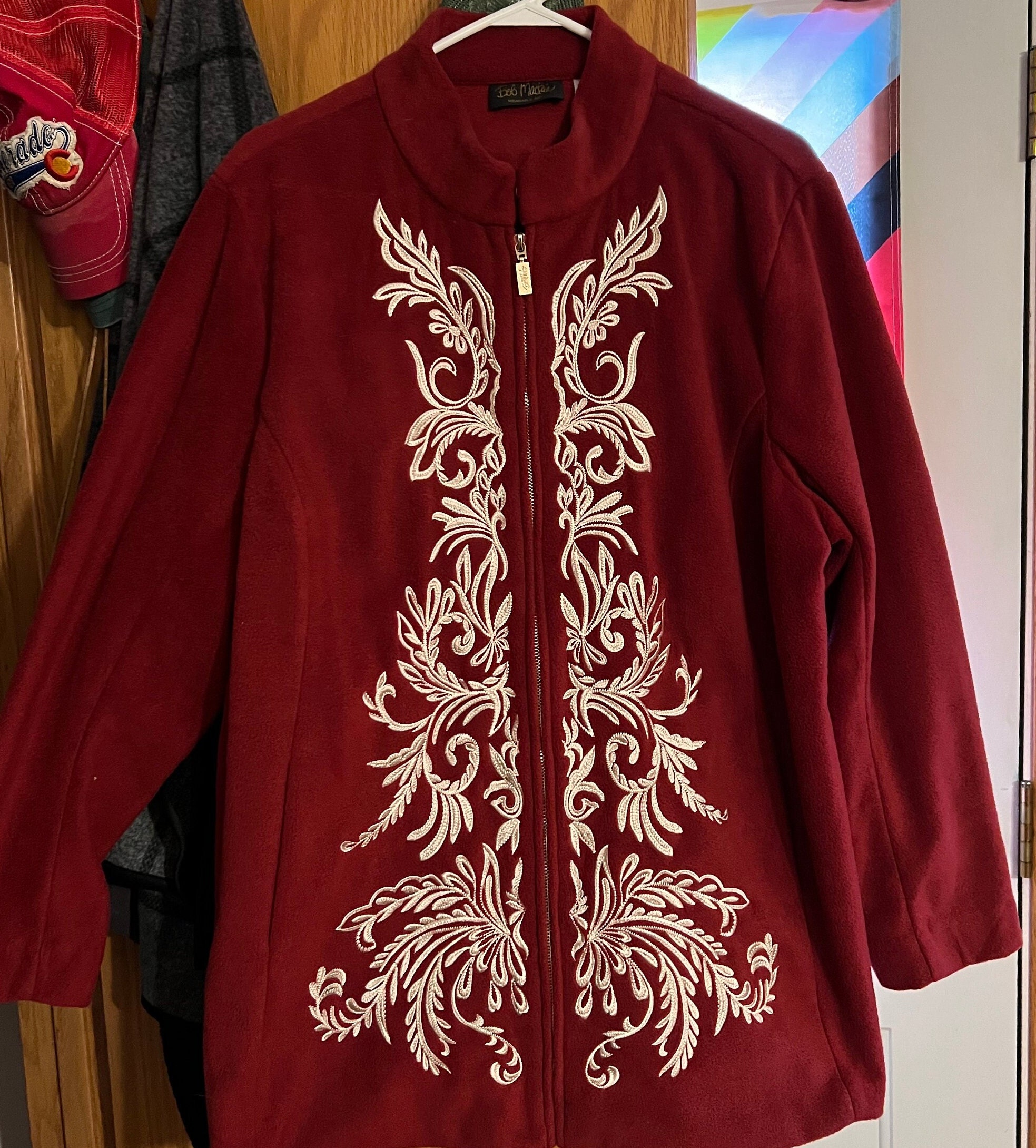 Bob Mackie Vintage Women's Red Jacket Coat Wearable Art XL