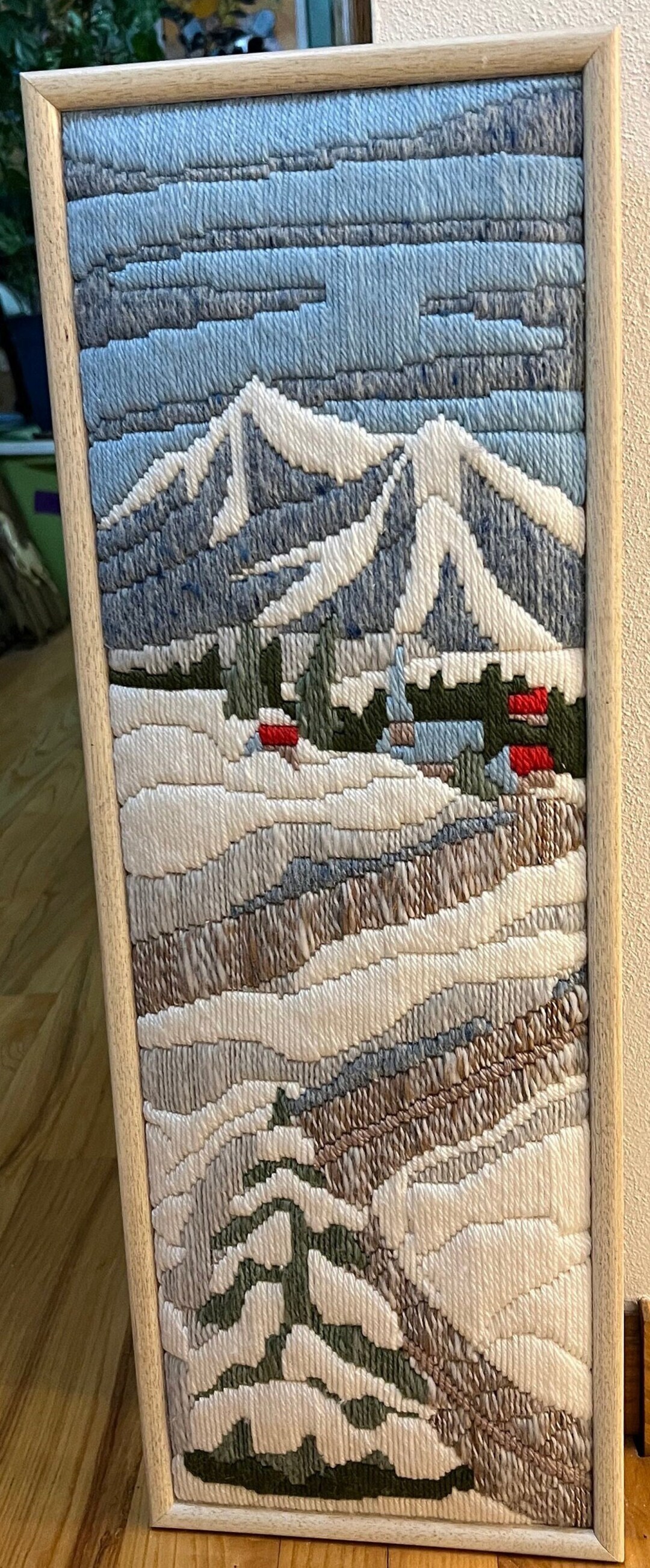 Winter Fiber Art Cross Stitch Snow Winter Scene Vintage Embroidery - Etsy