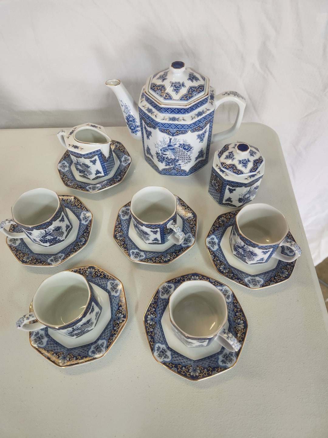 Japanese Peacock Tea Set Etsy Canada