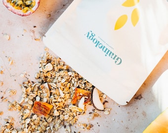 Biologische granola, 100% huisgemaakt, gebakken muesli zonder industriële suiker, vegan, topping voor pap, bowls of smoothiebowls, Pasen