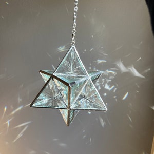 Merkaba Beveled Glass Spinning Suncatcher