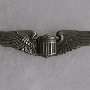 US Army Air Force WW2 type Pilot wing badge metal reenactment