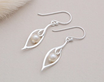 Sterling Silver and Freshwater Pearl Drop Earrings