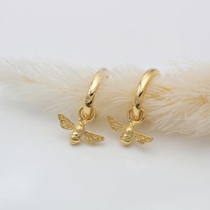 18ct Gold Vermeil Bee Huggie Hoops