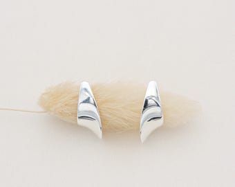 Sterling Silver Asymmetrical Hoop Earrings