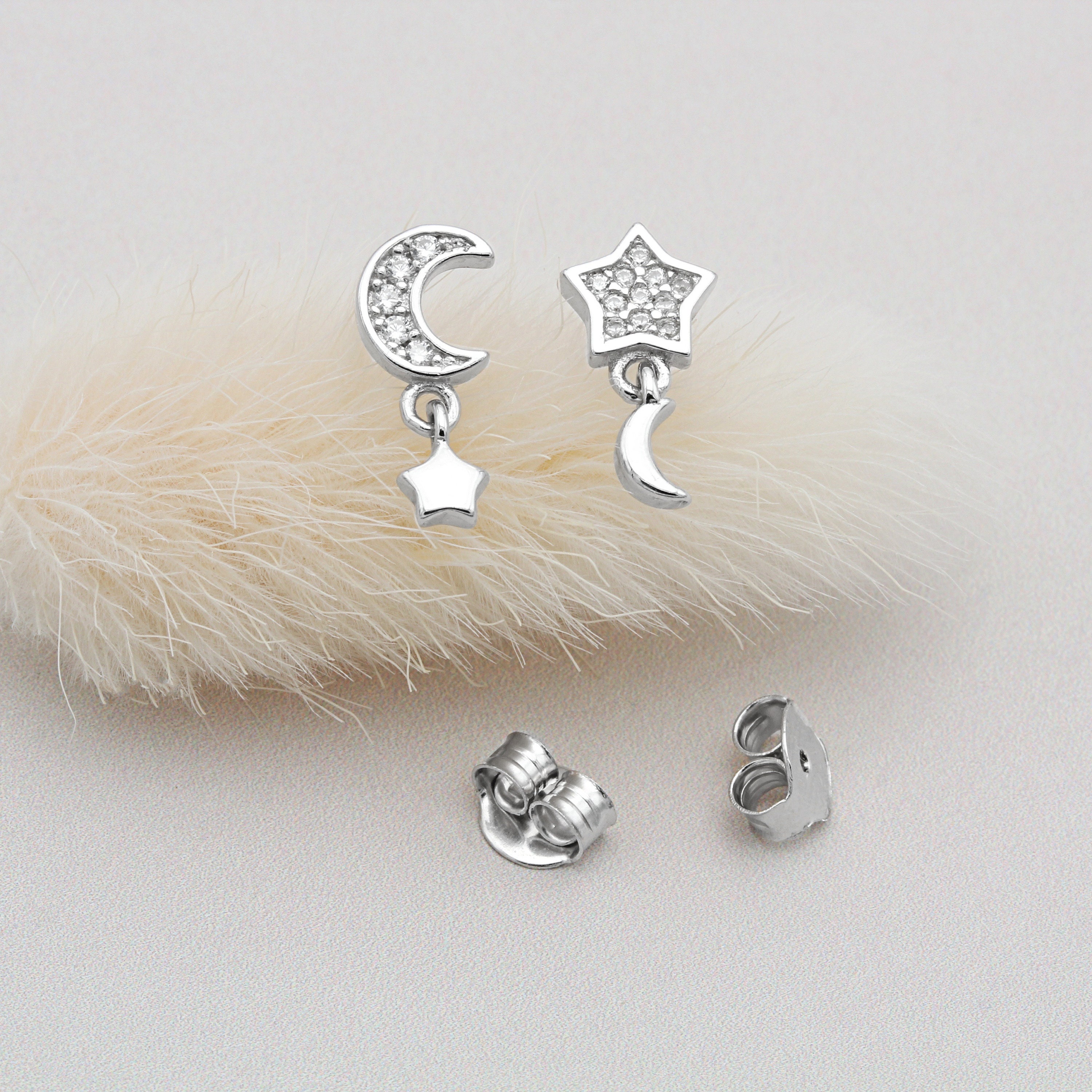 ピアス STONEHENgE silver ribbon cubic earrings SKS Sterling Silver Square Cubic Zircon on Stud Earrings in