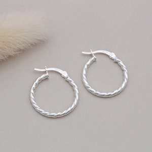 Sterling Silver or 18ct Gold Vermeil Twist Hoop Earrings