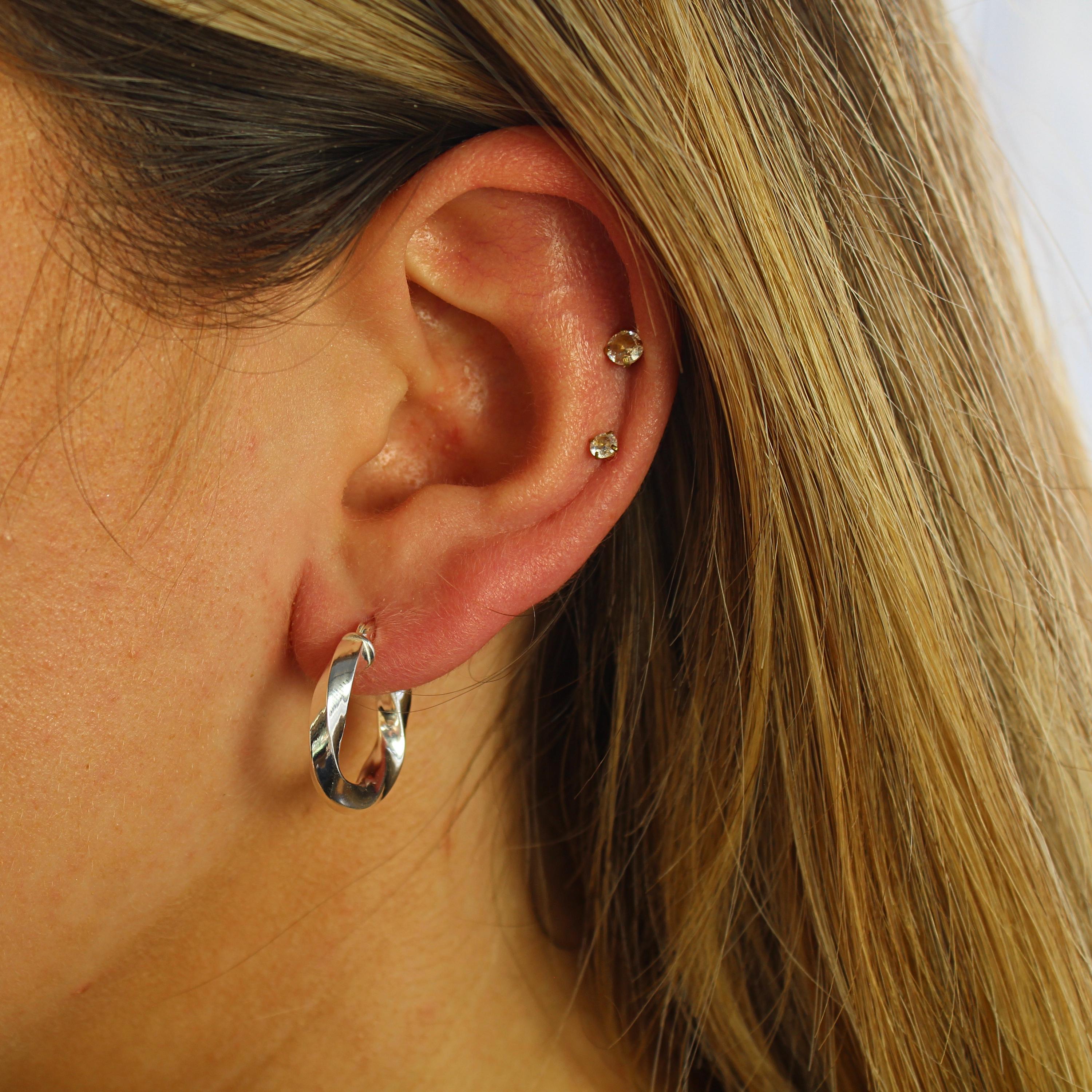 Amazon.com: 925 Sterling Silver Double Twist Hoop Earrings