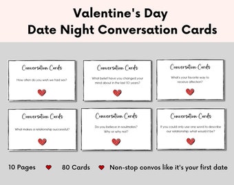 Valentine's Day Date Night Conversation Cards, date night cards