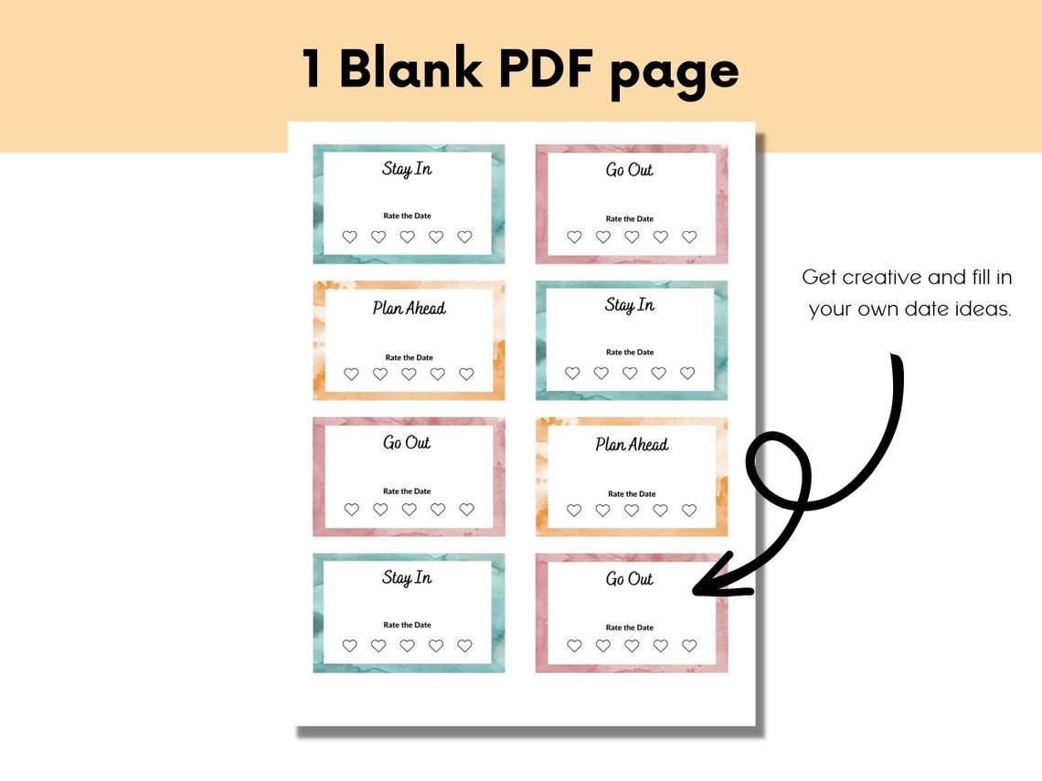 Date Night Idea Cards, 80 Affordable Date Ideas, Personalize in Canva, Quality Time Gift Etsy