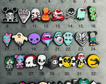 Croc Charms Shoe Charms made to fit Crocs Pvc rubber horror halloween extra funky charms