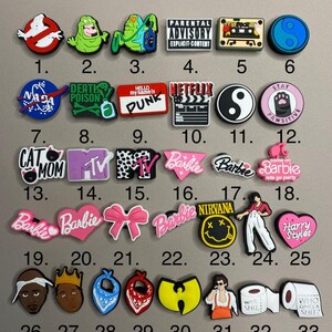 Adornos para zapatos que se adaptan a Crocs. Mezcla de estilos de goma de PVC, labios, beso, mariposa, Groot y más.