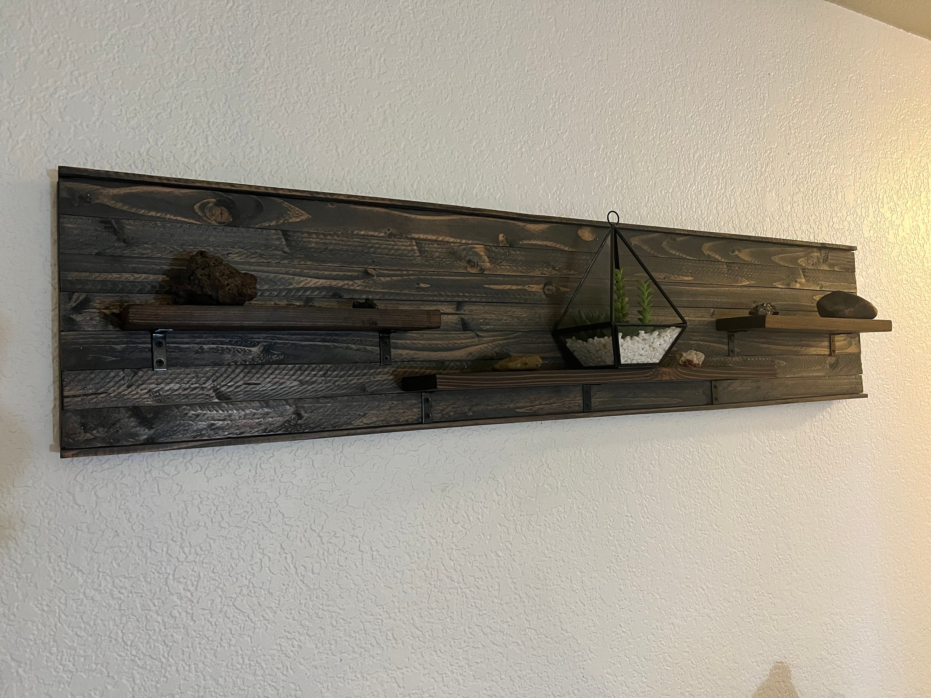 Rustic Wooden Shelving Wall Decor Etsy