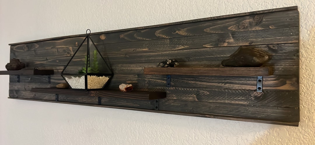 Rustic Wooden Shelving Wall Decor Etsy