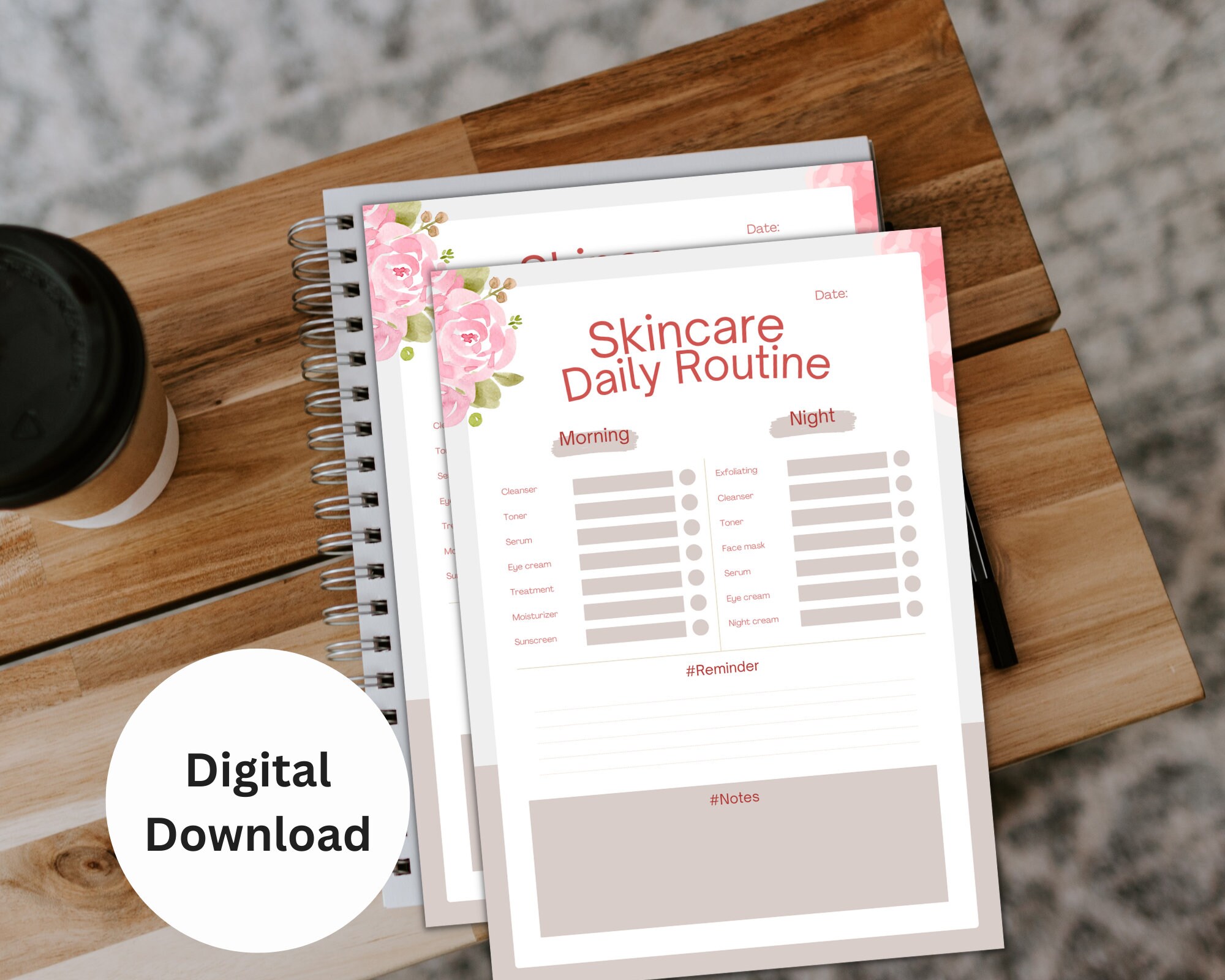 Printable Skin Care Planner PDF Printable Planner Instant Etsy