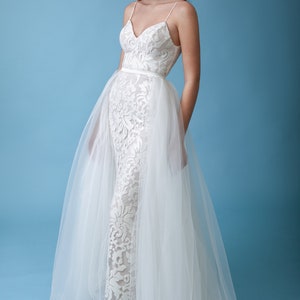 Mermaid Wedding Dress Lace wedding dress Tulle wedding dress Custom wedding dress Two pieces wedding dress Star wedding dress