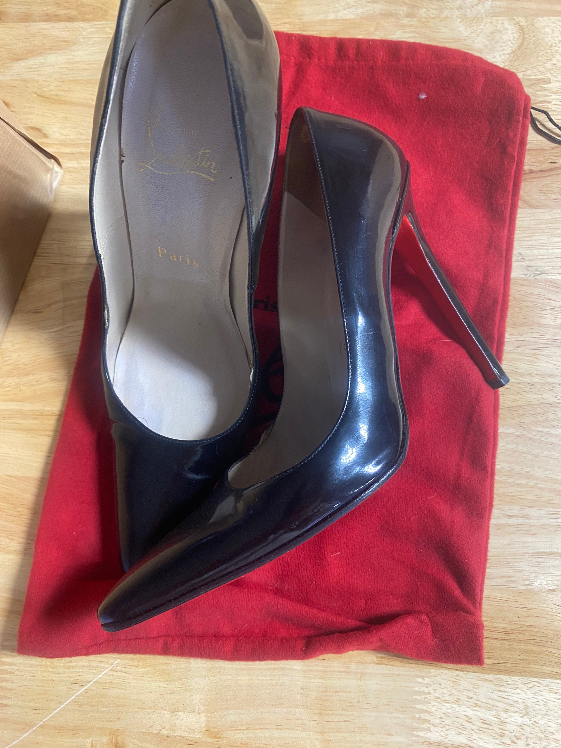 RARE Christian Louboutin Mad Mary Jane 120mm Studded Patent Leather Pumps