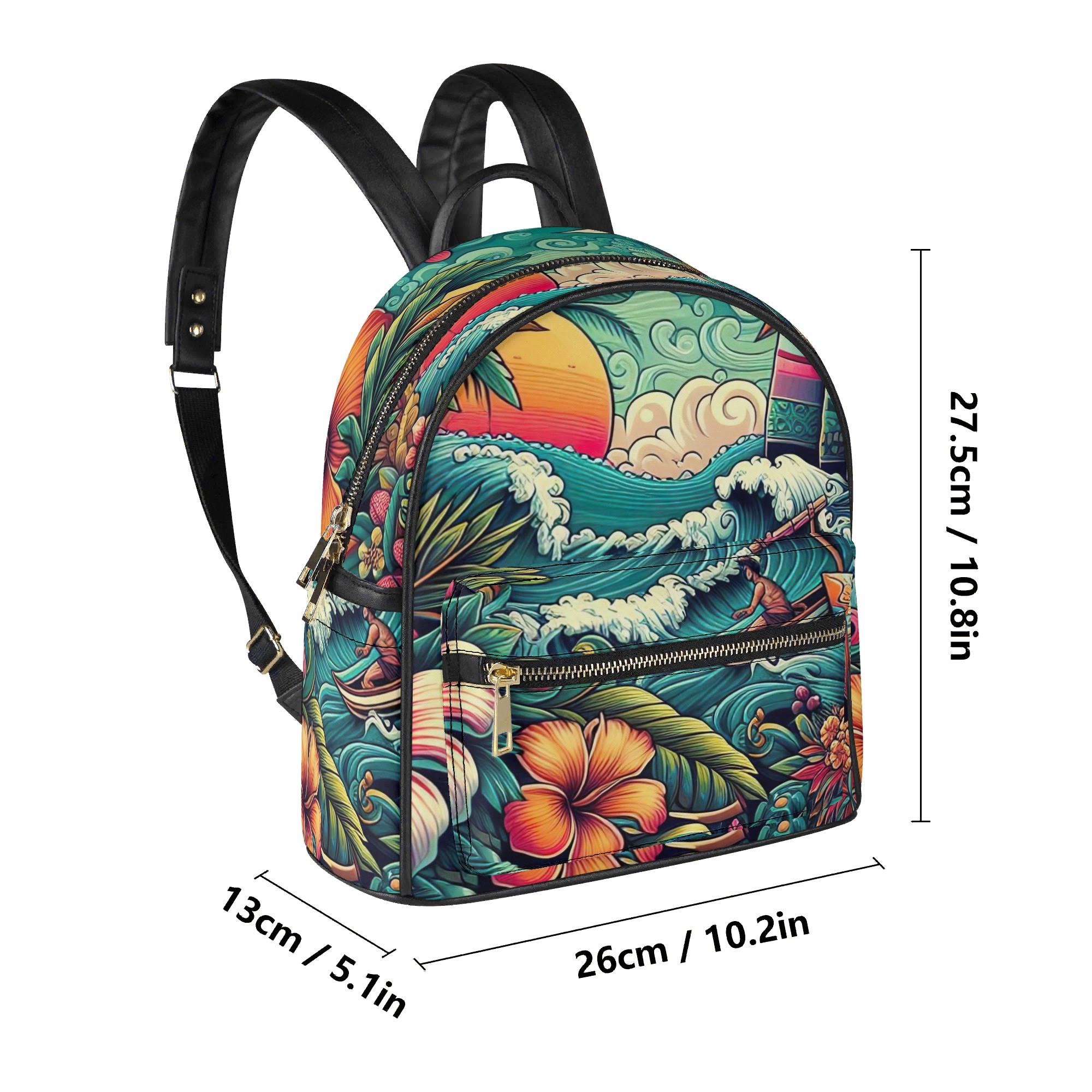 Hawaiian Mini Backpack: Tropical Floral Travel Knapsack - Etsy display picture 2