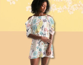 Spring Clothing for Women, Floral Mini Dress for Wedding Guest, Floral Mini Summer Dress