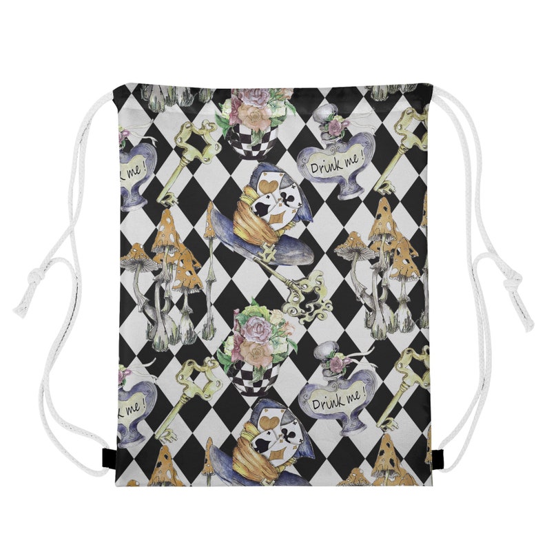 Alice in Wonderland Mens Bomber Jacket: Steampunk Casual Jacket + Drawstring Bag image 9
