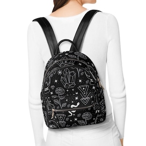 Mini sac à dos noir sorcière pour femme, sac à main gothique fantaisiste, cadeau d'Halloween pour les amateurs de sorcellerie et d'ésotérisme