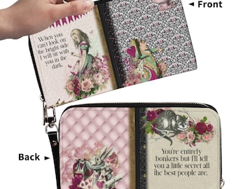 Personalized Alice in Wonderland Wallet: PU Leather Long Purse