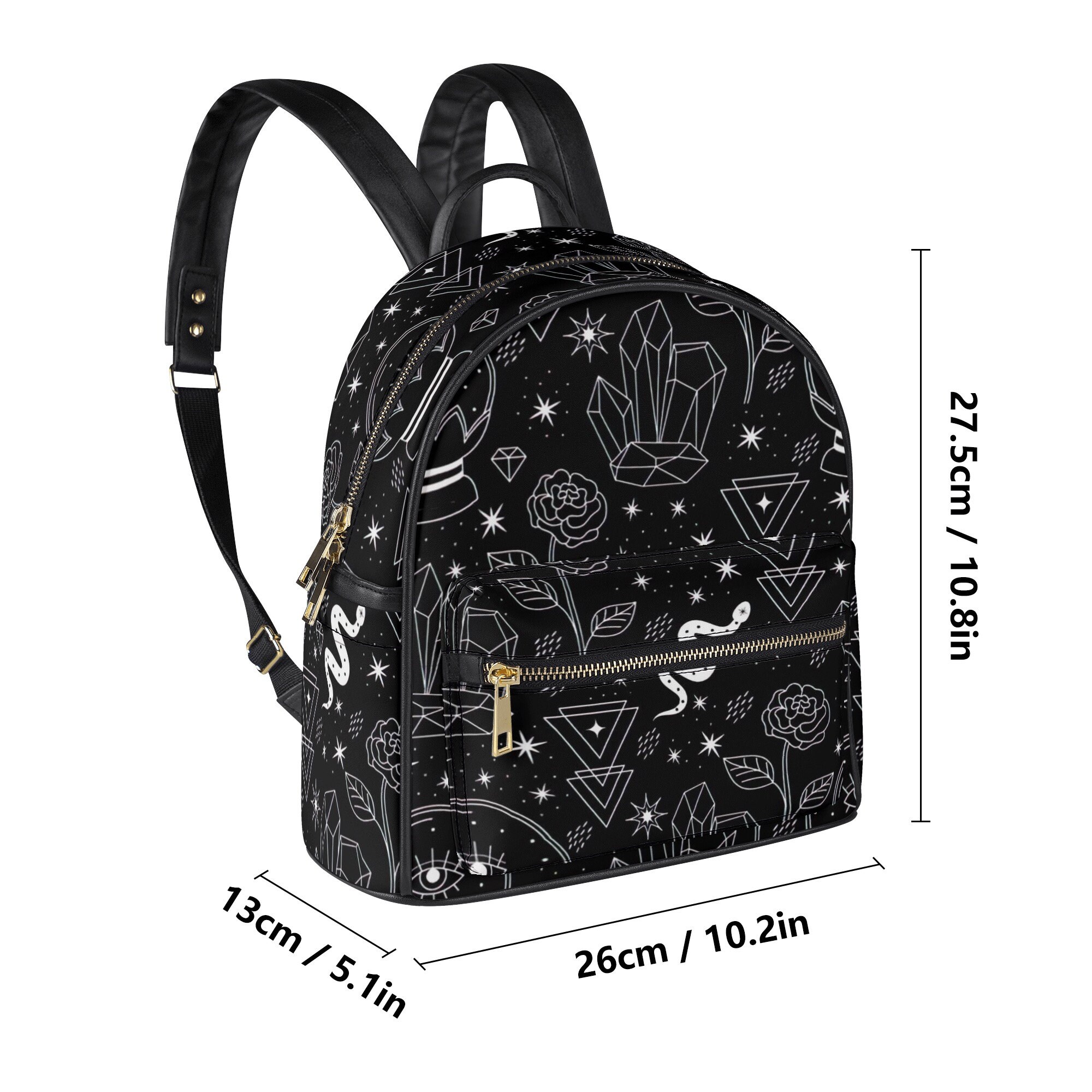 Black Witchy Mini Backpack: Goth Celestial Purse - Etsy display picture 1