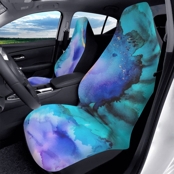 Blue Car Seat Covers Nature Inspired Abstract Car Decor 