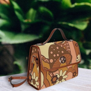 Mushroom Satchel Bag: Vegan Leather Cottagecore Crossbody