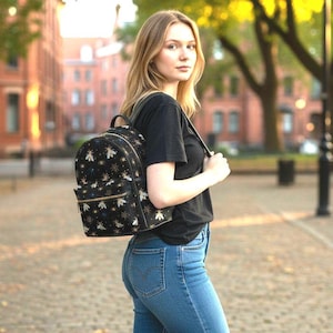 Gothic Luna Moth Mini Backpack – Celestial School or Travel Bag for Witchy Lovers