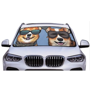 Corgi Car Sun Shade - Floral Corgi Car Sun Shade - Floral